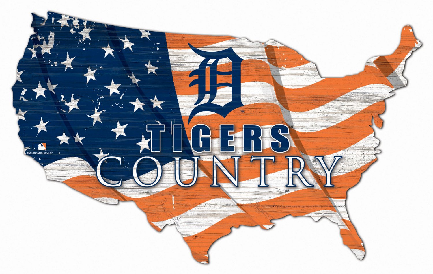 Fan Creations Detroit Tigers USA Shape Cutout Wall Decor Academy