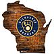 Fan Creations Milwaukee Brewers Logo Distressed State Sign                                                                       - view number 1 image
