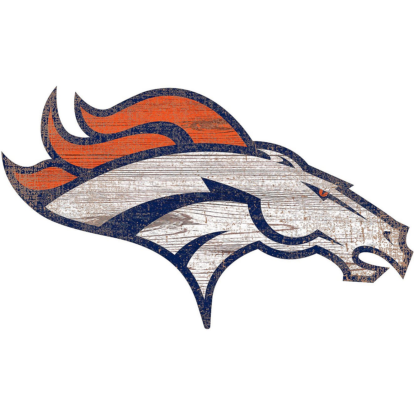 Fan Creations Denver Broncos Distressed Logo Cutout Sign                                                                         - view number 1