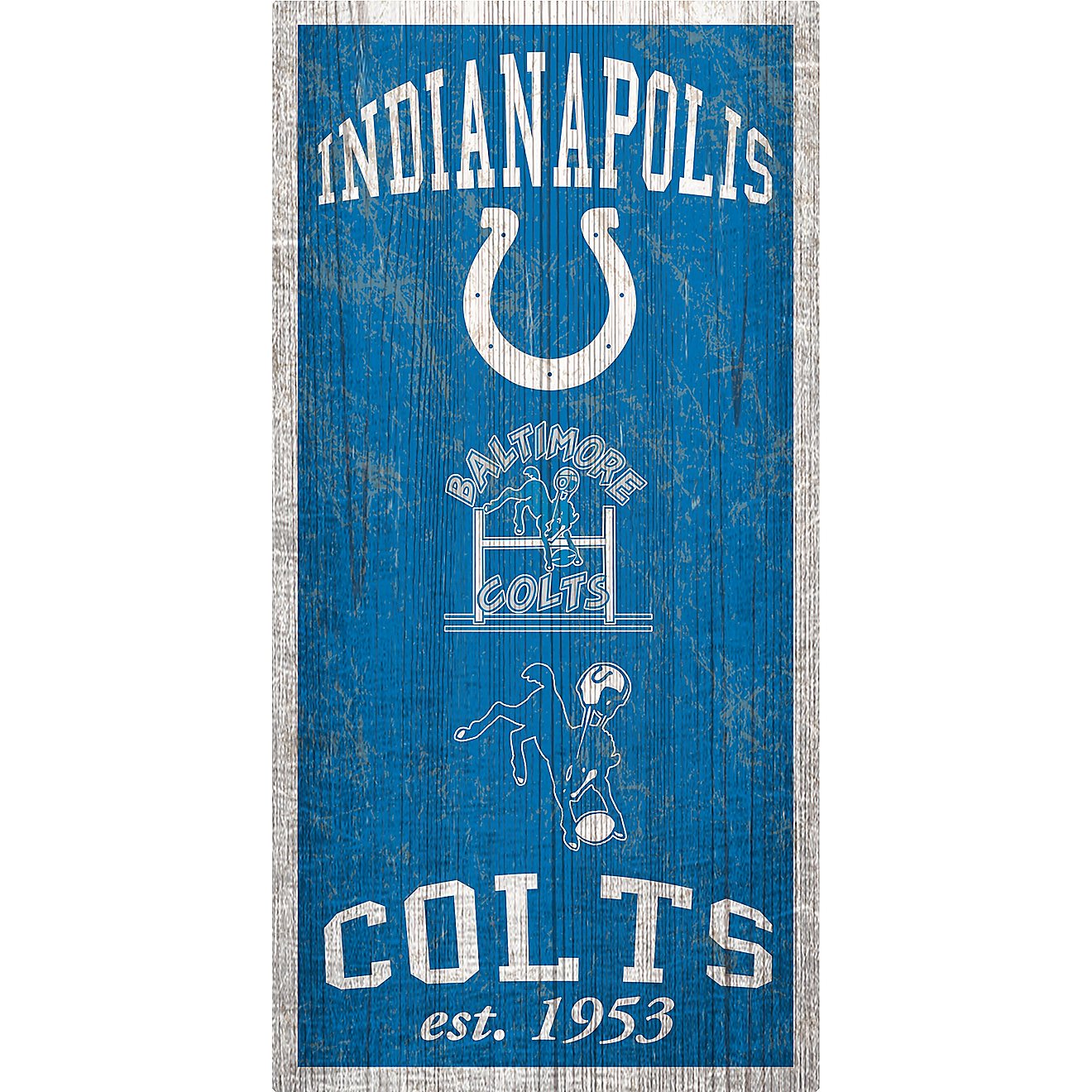 Fan Creations Indianapolis Colts Heritage 6 x 12 Sign                                                                            - view number 1