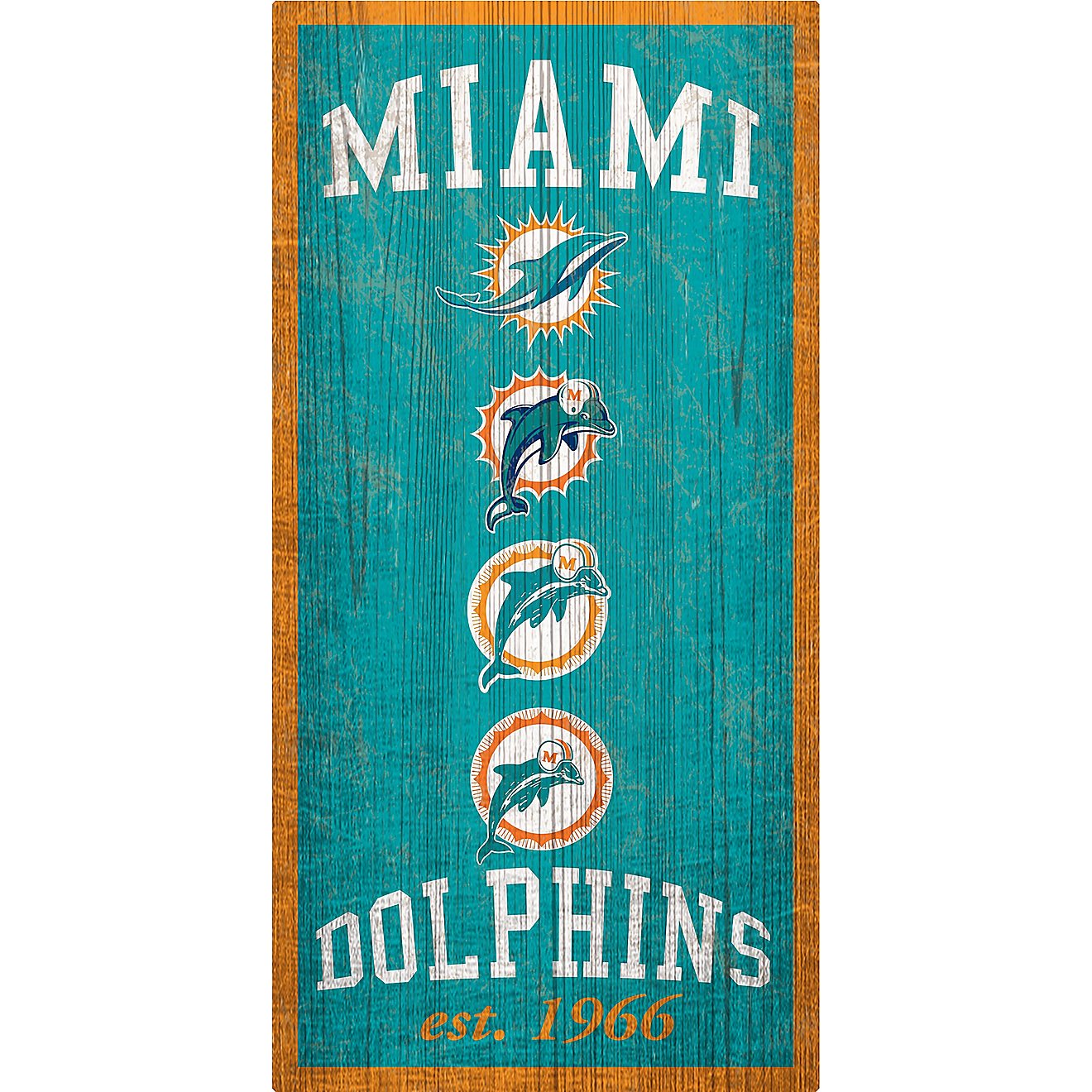 Fan Creations Miami Dolphins Heritage 6 x 12 Sign                                                                                - view number 1
