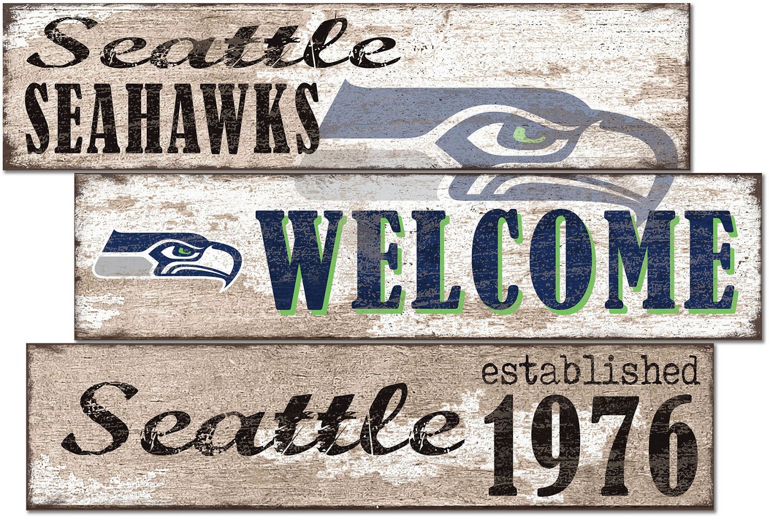 Fan Creations Seattle Seahawks Welcome 3 Plank Decor | Academy
