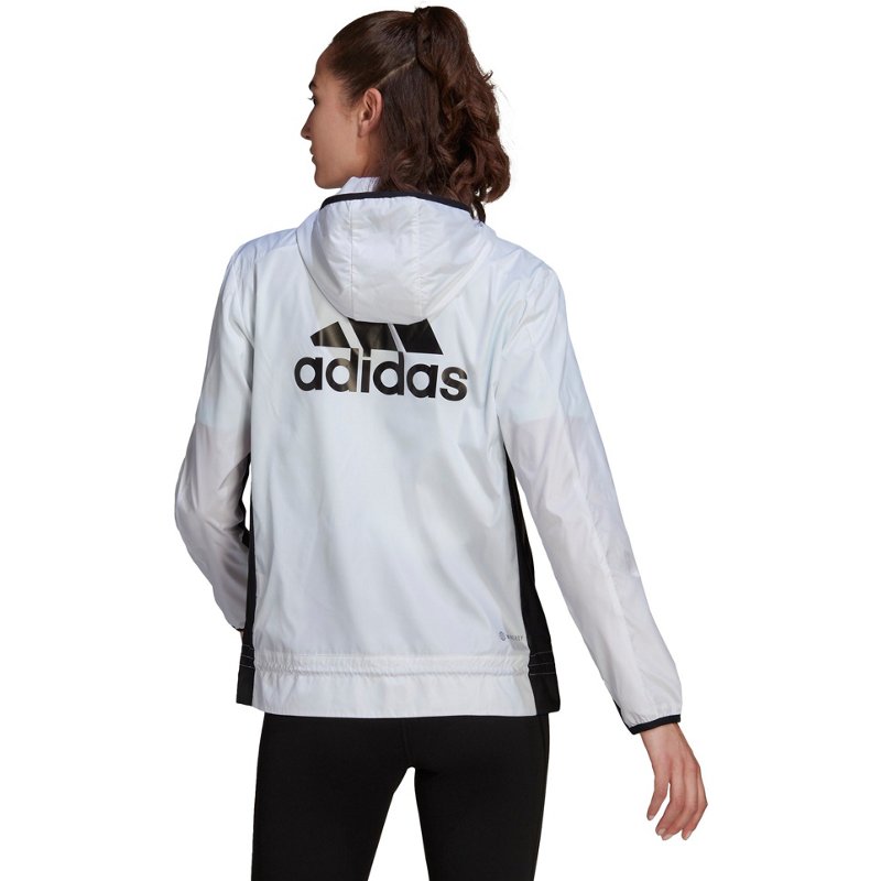 adidas Women's Logo Running Windbreaker Jacket White, Small - Women's Athletic Jackets at Academy Sports product image