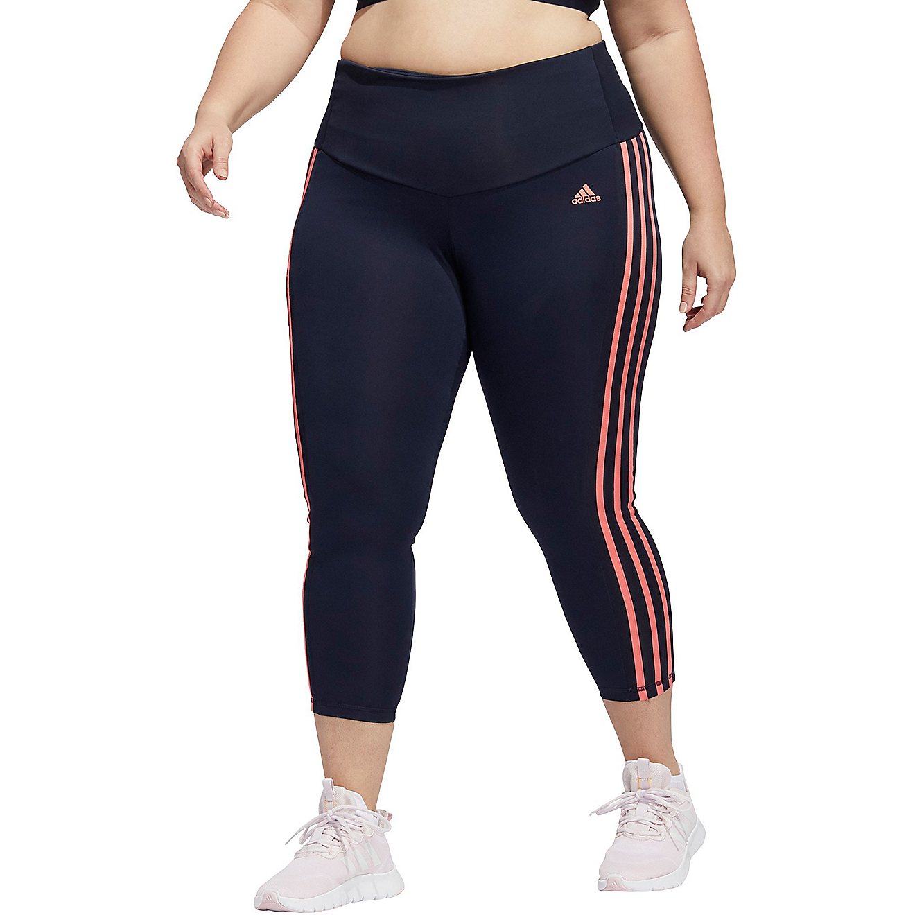 adidas Women's 3 Stripes 7/8-Length Plus Size Tights                                                                             - view number 1