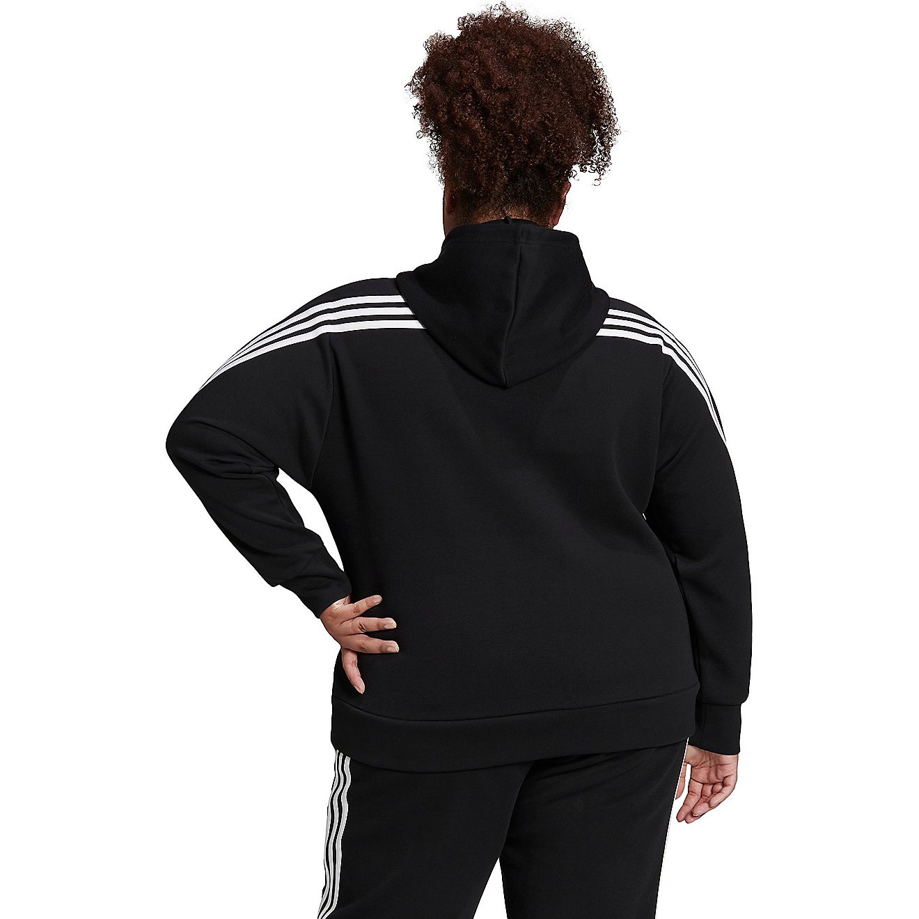 adidas Women's Future Icons 3-Stripes Plus Size Hooded Full-Zip Track Top                                                        - view number 2