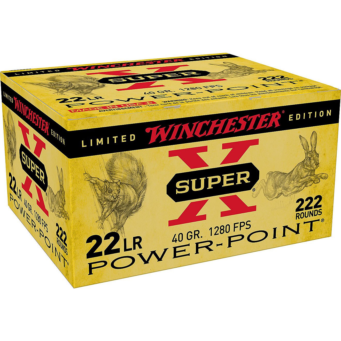 Winchester Super-X Power-Point 22 LR 40-Grain Rimfire Ammunition - 222 Rounds                                                    - view number 1