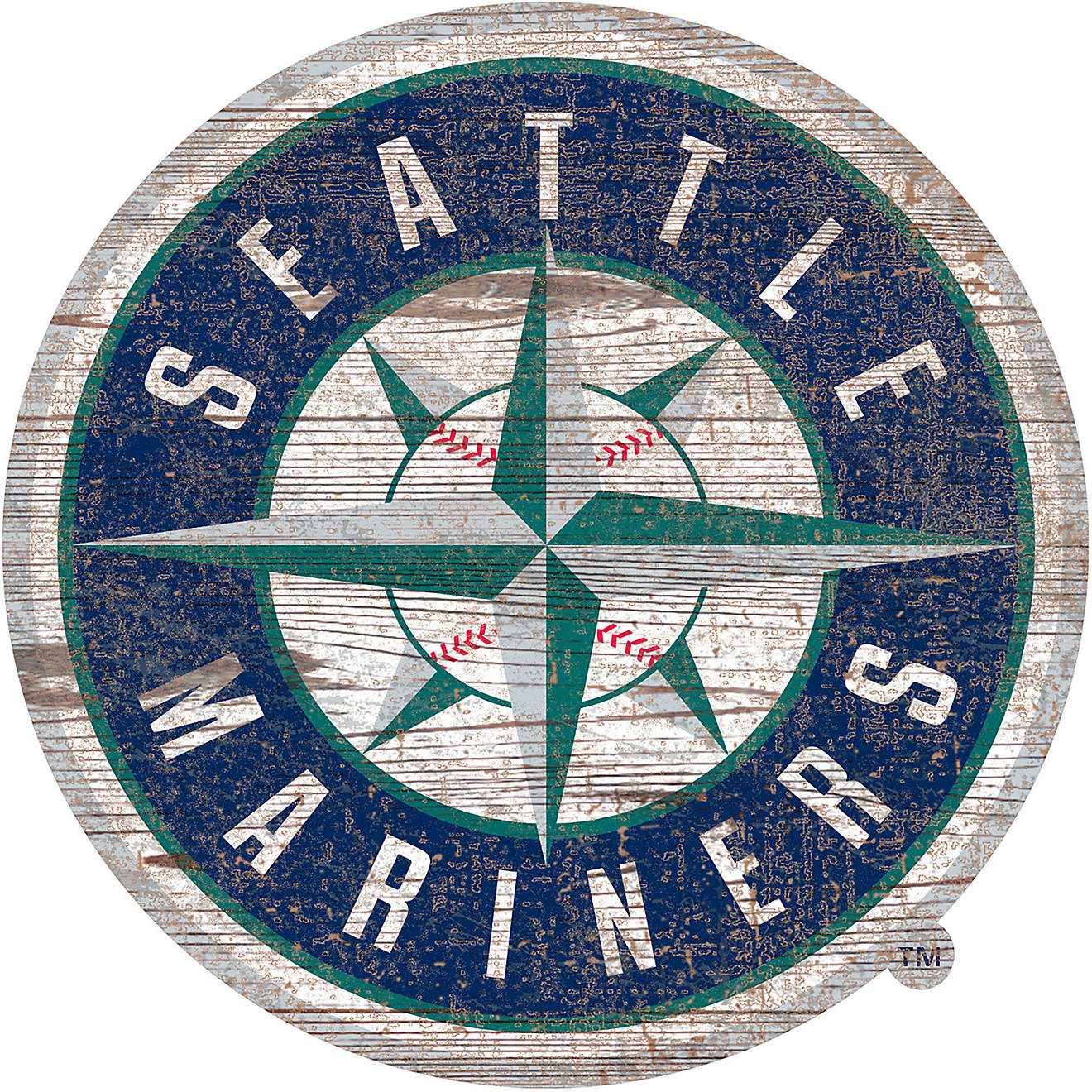 Fan Creations Seattle Mariners Distressed Logo Cutout Sign                                                                       - view number 1