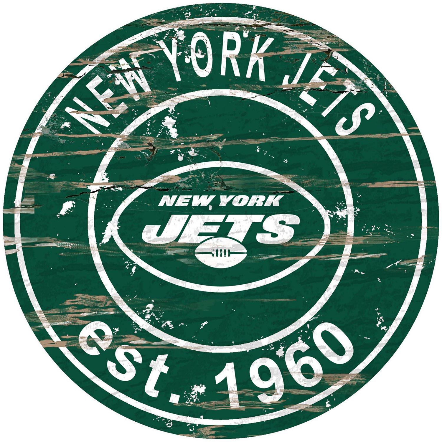 Fan Creations New York Jets Round Distressed Sign Academy