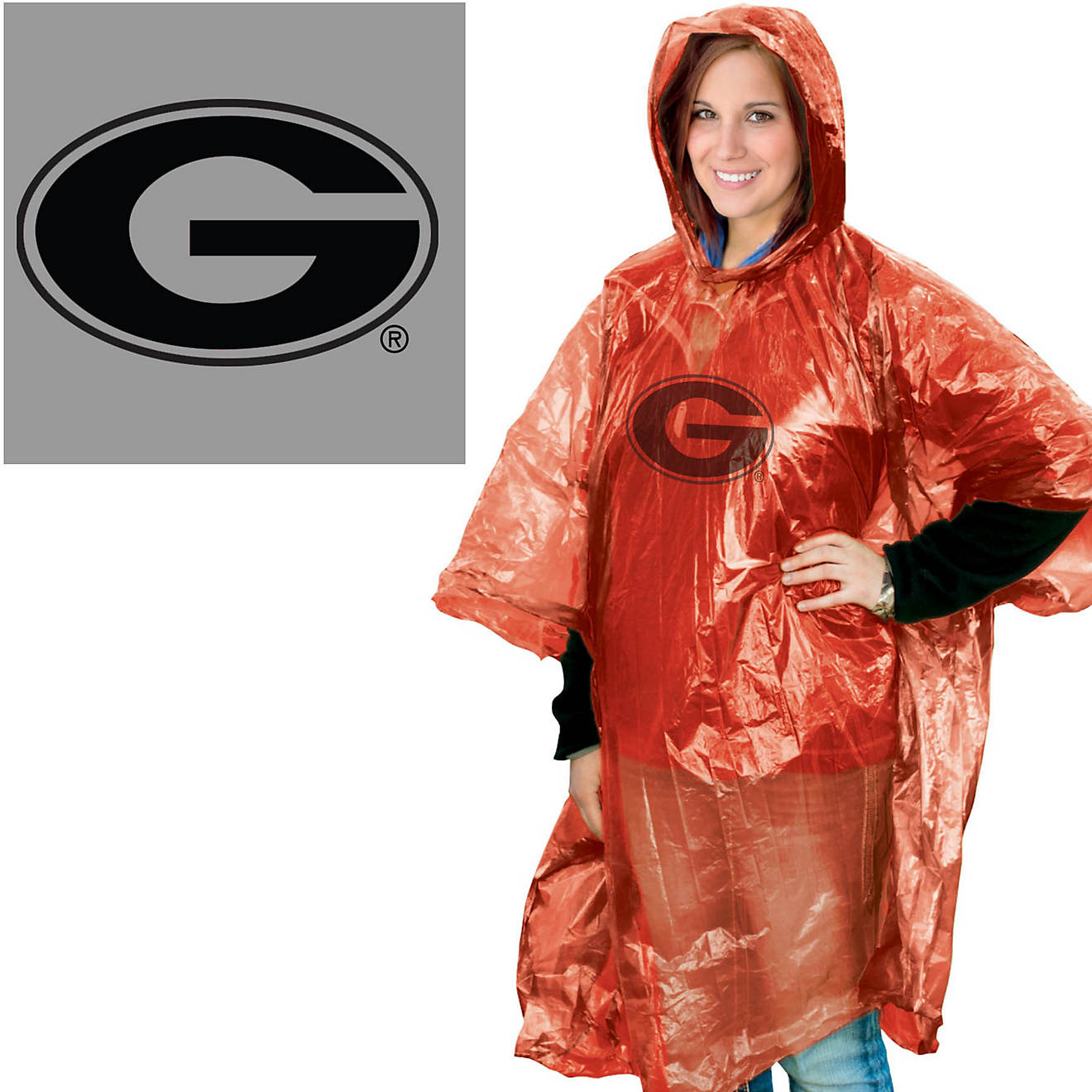 WinCraft Adults' University of Georgia Rain Poncho                                                                               - view number 1
