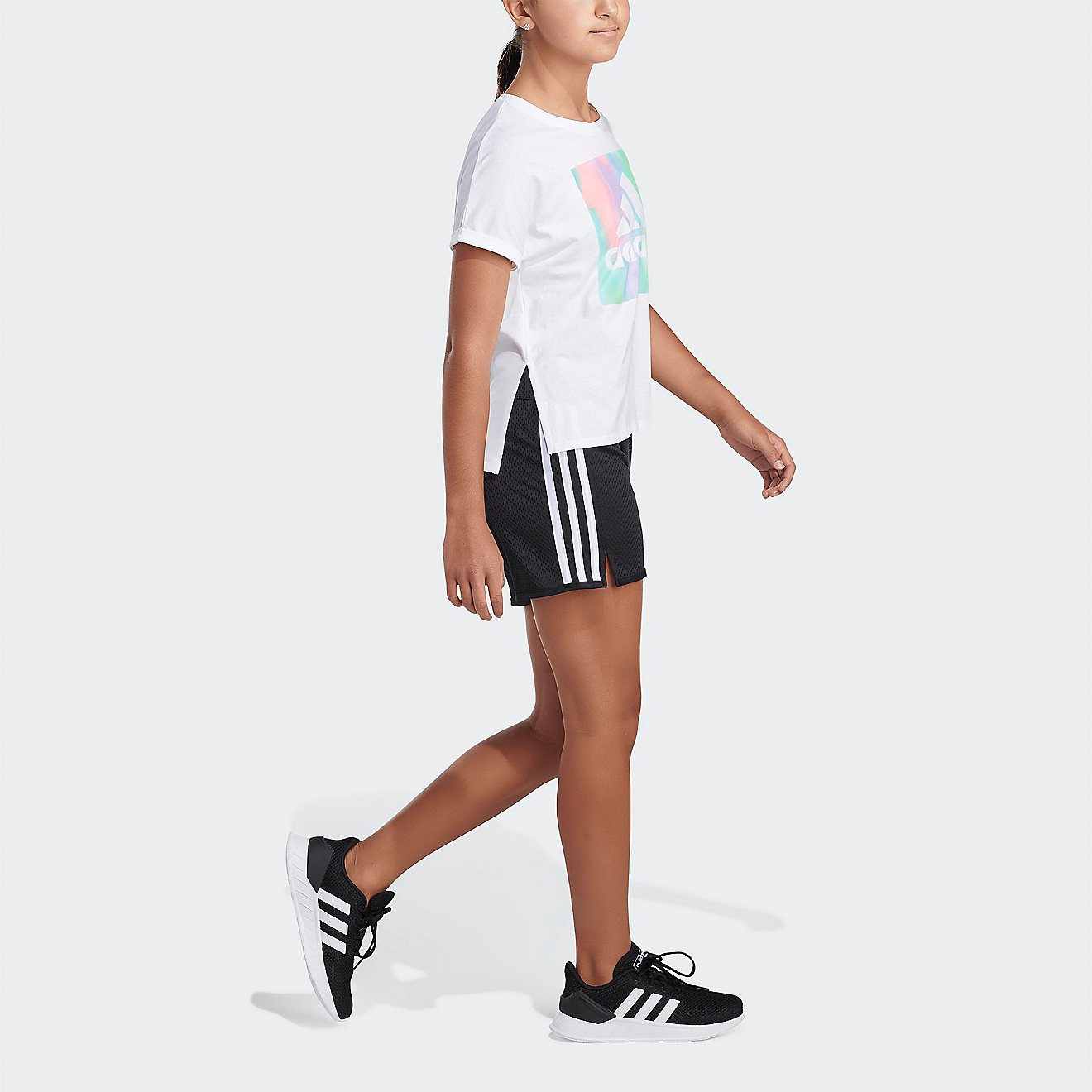 adidas Girls' Dolman Waist 22 Graphic Short Sleeve T-shirt                                                                       - view number 3