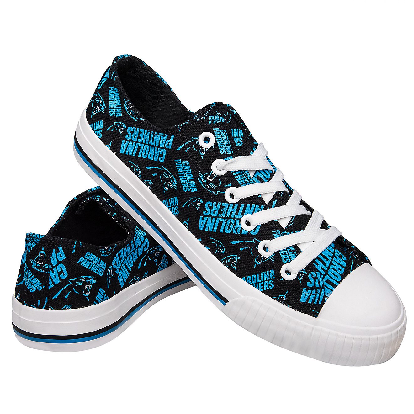 FOCO Women's Carolina Panthers Low-Top Repeat Print Canvas Shoes                                                                 - view number 1