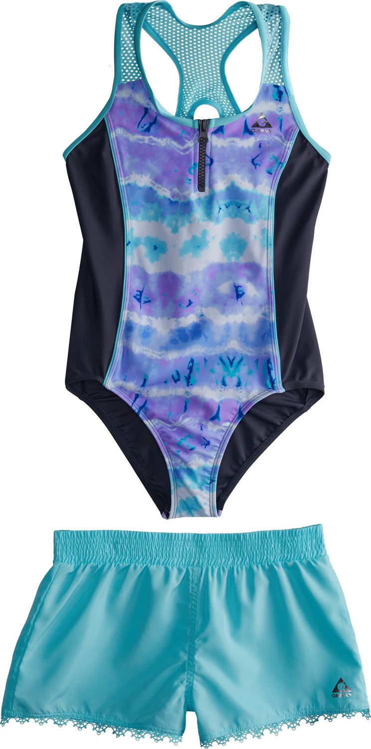 Gerry Girls Marine Dreams Helix Zip 2 Piece Swim Set Academy