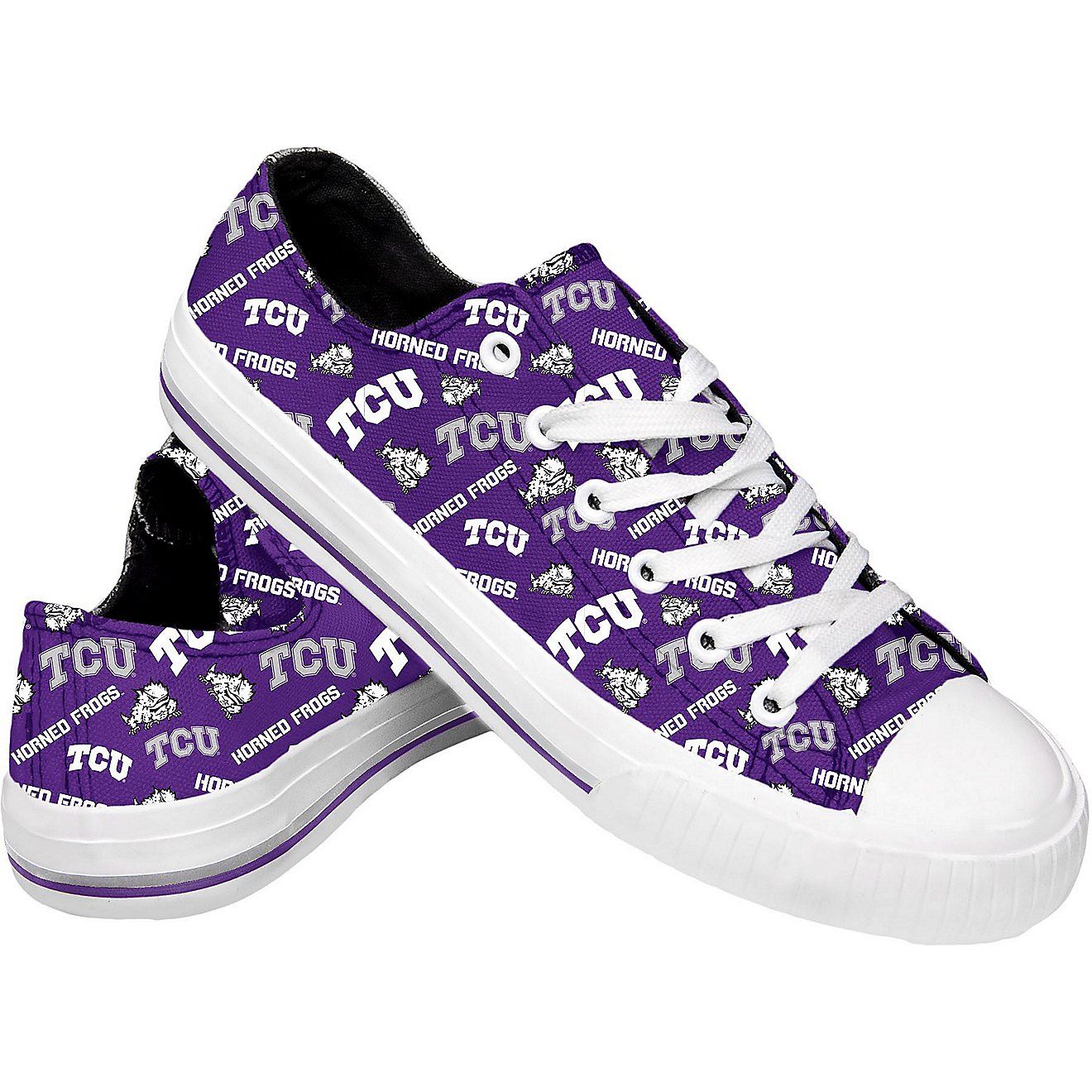 FOCO Women's Texas Christian University Low-Top Repeat Print Canvas Shoes                                                        - view number 1