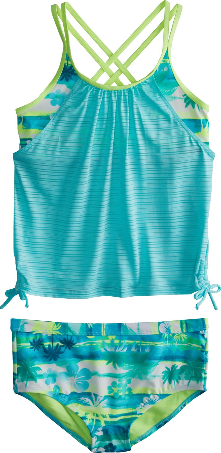 Gerry Girls Morning Mist Double Strap 2for 2 Piece Swim Set Academy