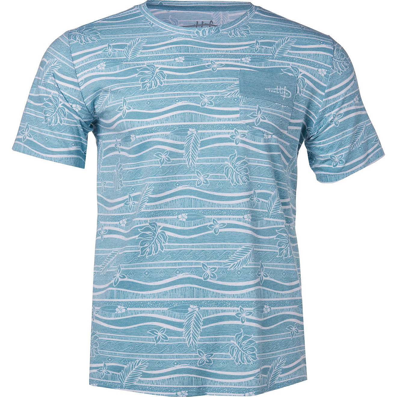Reel Life Men's Tropical Edges Allover Print T-shirt                                                                             - view number 1