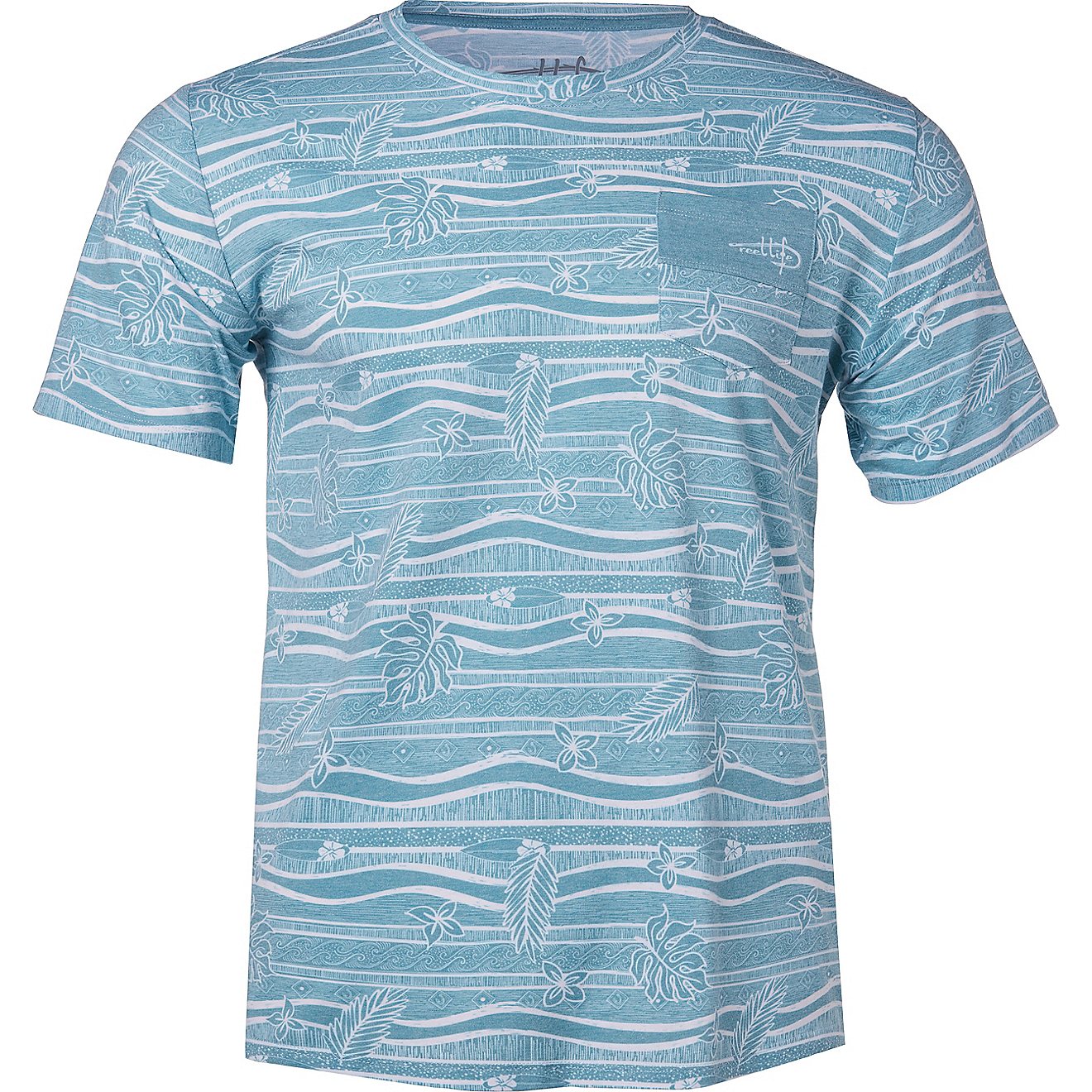 Reel Life Men's Tropical Edges Allover Print T-shirt                                                                             - view number 1