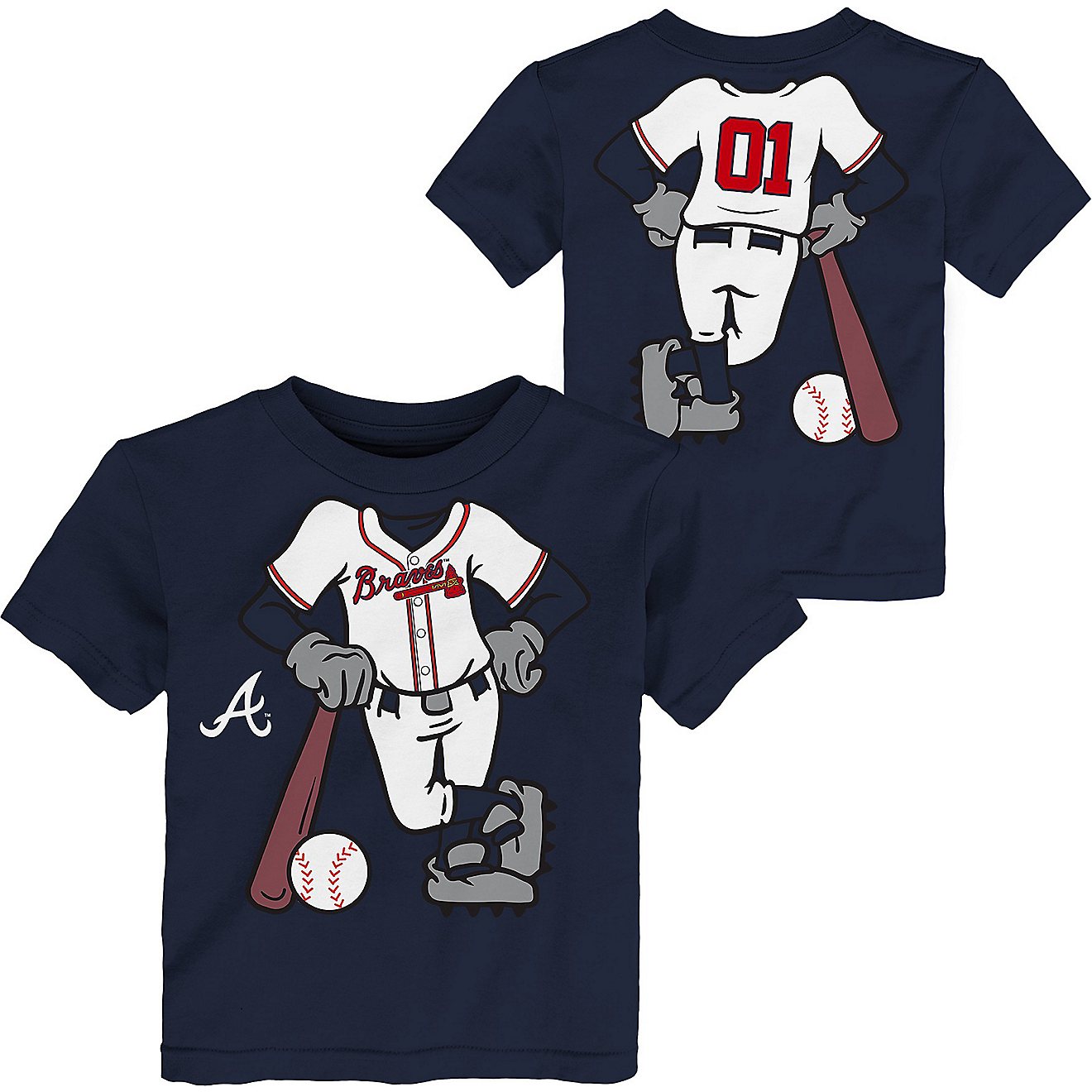 Outerstuff Toddlers' Atlanta Braves I'm The Batter Graphic Short Sleeve T-shirt                                                  - view number 3