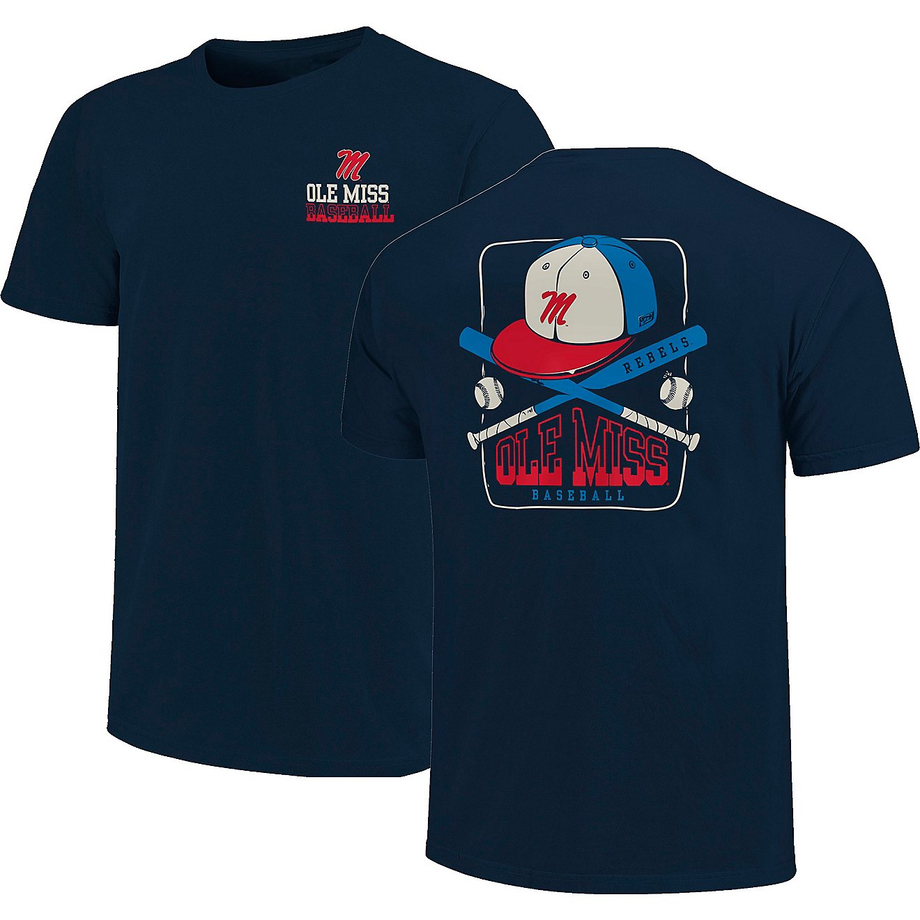 Image One Men's University of Mississippi Baseball Cap Graphic Short Sleeve T-shirt                                              - view number 3