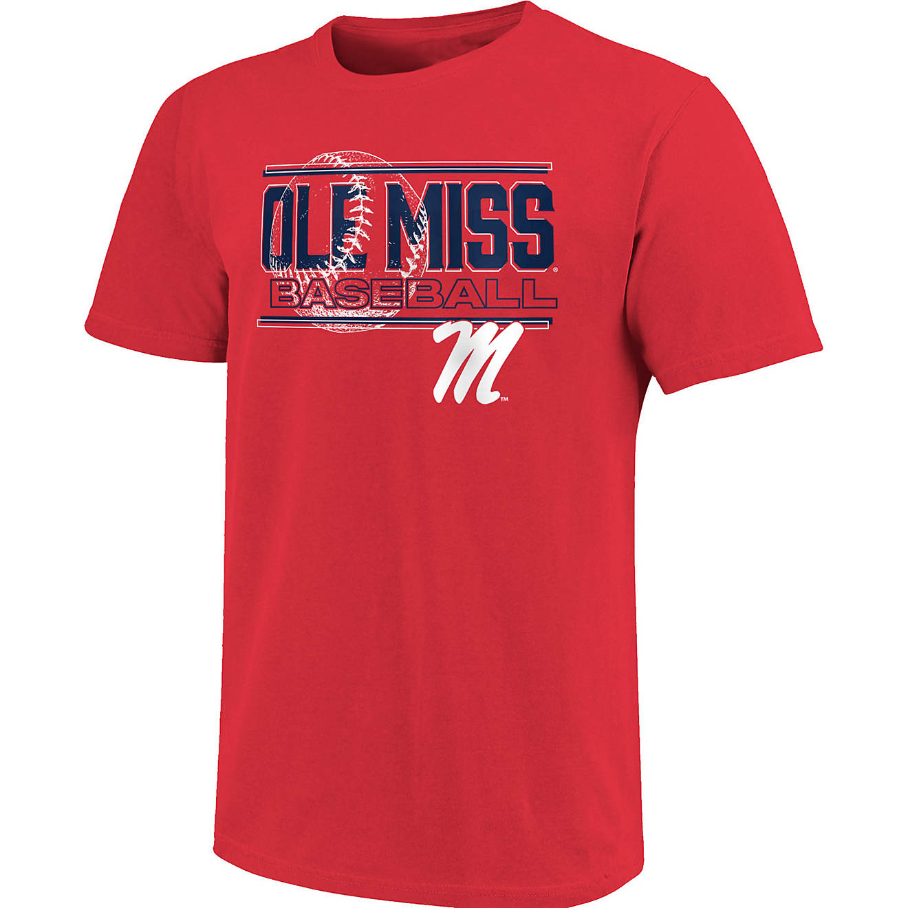 Image One Men's University of Mississippi Baseball Overlay Graphic Short Sleeve T-shirt                                          - view number 1