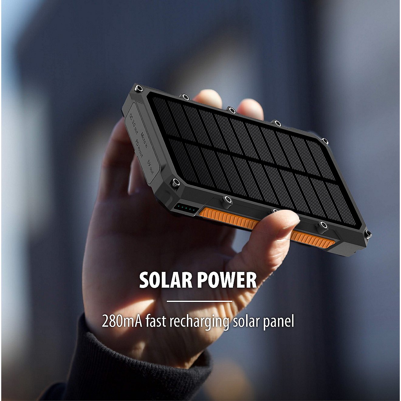 Tough Tested ROC 10,000 mAh Wireless Solar Power Bank                                                                            - view number 8
