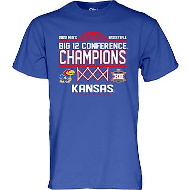 Blue 84 Men's University of Kansas 2022 Big XII Men's Basketball Conference Tournament Champs Locker Room Short Sleeve T-shirt  