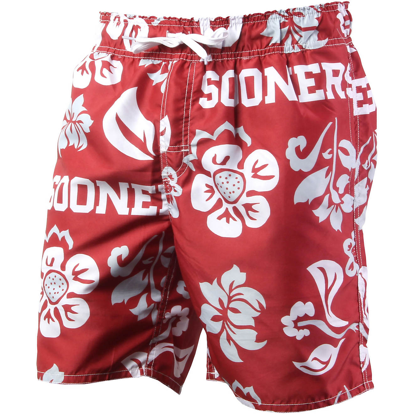Wes and Willy Men’s University of Oklahoma Vintage Floral Swim Trunks                                                          - view number 1