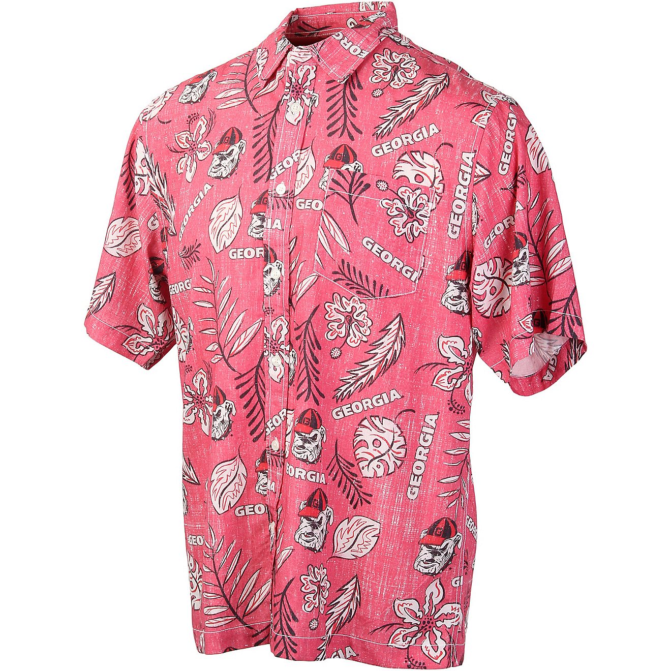 Wes and Willy Men's University of Georgia Vintage Floral Button Down Shirt                                                       - view number 1