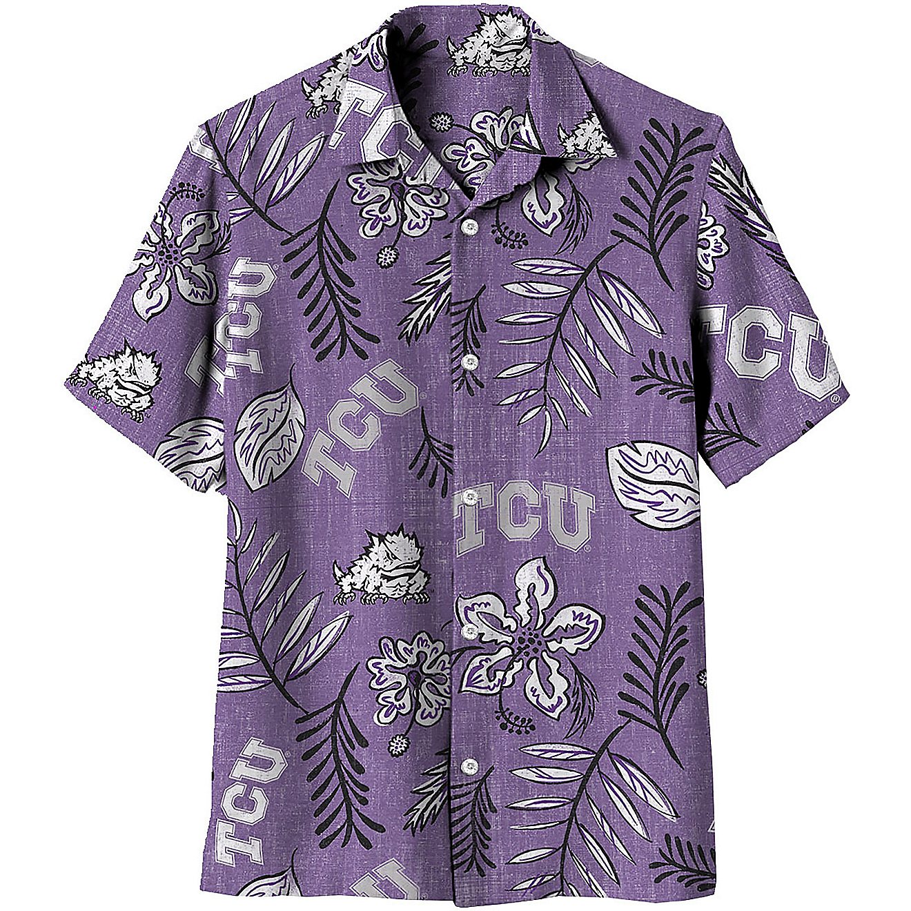 Wes and Willy Men’s Texas Christian University Vintage Floral Print T-shirt                                                    - view number 1
