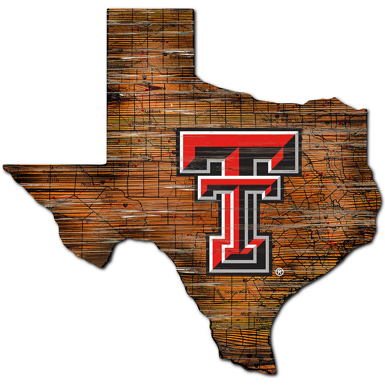 Fan Creations Distressed Logo 11x19 Texas Tech University Heritage Multi