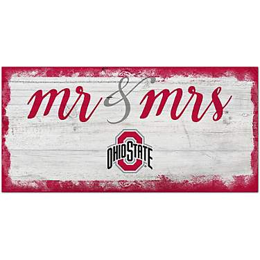 Fan Creations Ohio State University Script Mr. and Mrs. 6 in x 12 in Sign                                                       