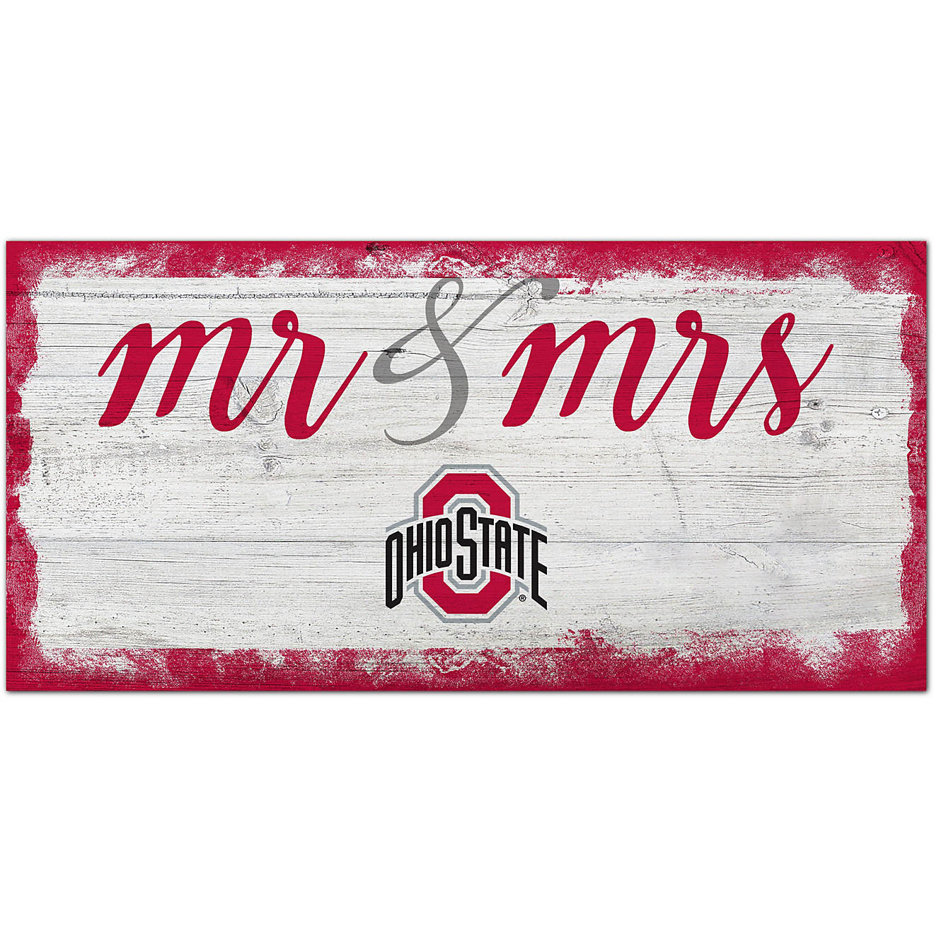 Fan Creations Ohio State University Script Mr. and Mrs. 6 in x 12 in Sign                                                        - view number 1