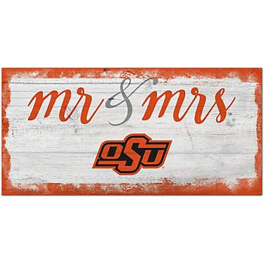 Fan Creations Oklahoma State University Script Mr. and Mrs. 6 in x 12 in Sign                                                   