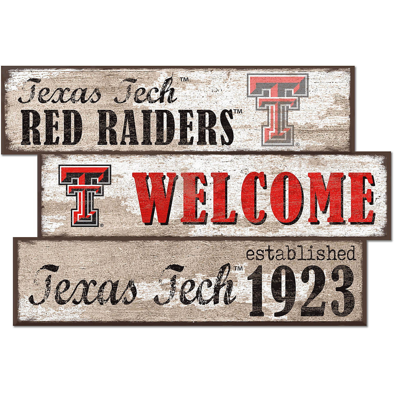 Fan Creations Texas Tech University Welcome 3 Plank Decor                                                                        - view number 1