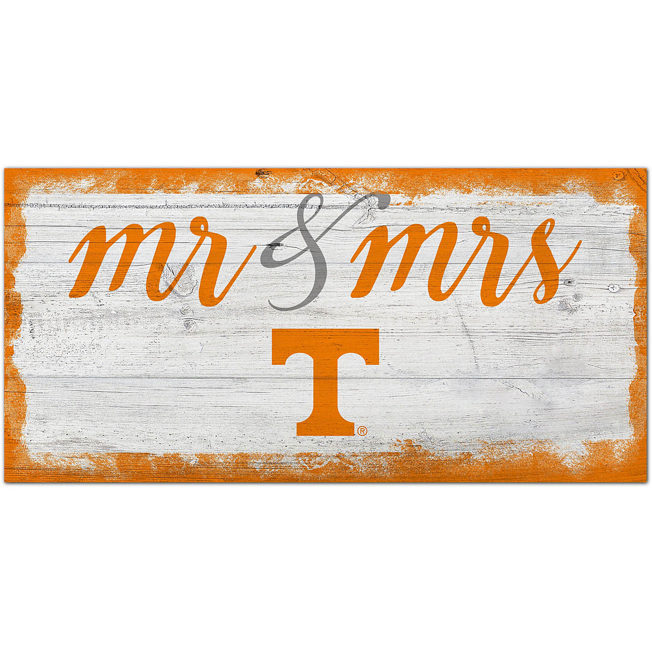 Fan Creations University of Tennessee Script Mr. and Mrs. 6 in x 12 in Sign                                                      - view number 1