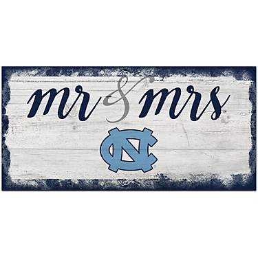 Fan Creations University of North Carolina Script Mr. and Mrs. 6 in x 12 in Sign                                                