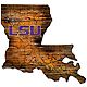 Fan Creations Louisiana State University Distressed State Logo Sign                                                              - view number 1 image