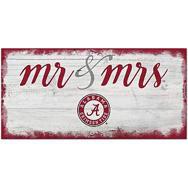 Fan Creations University of Alabama Script Mr. and Mrs. 6 in x 12 in Sign                                                       