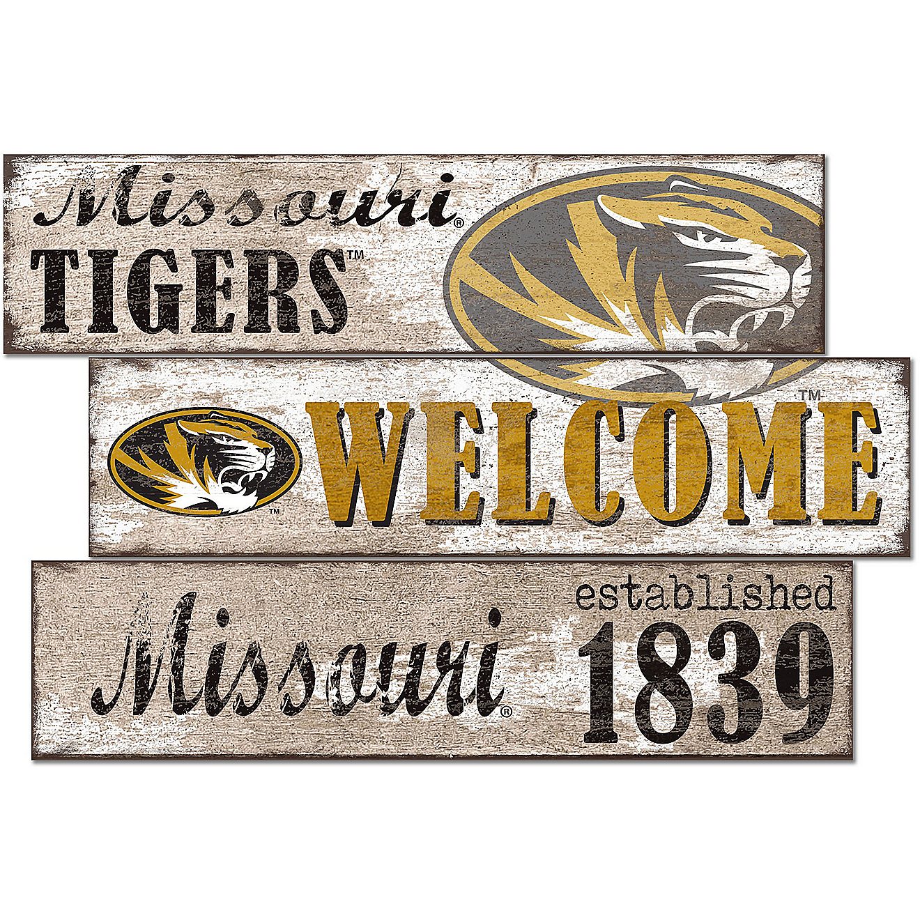Fan Creations University of Missouri Welcome 3 Plank Decor                                                                       - view number 1