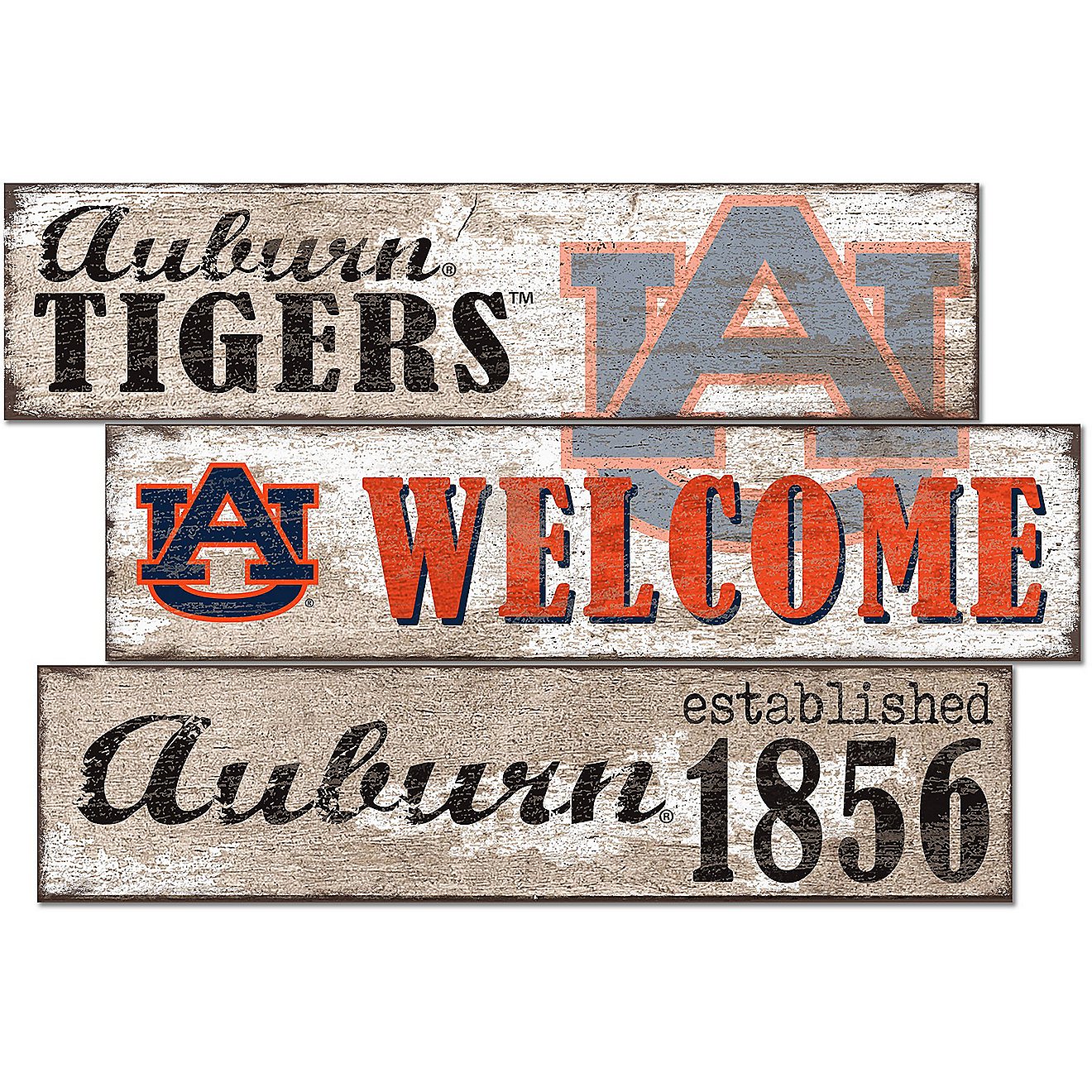 Fan Creations Auburn University Welcome 3 Plank Decor                                                                            - view number 1
