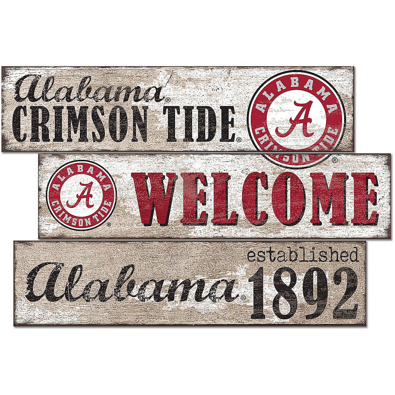 Fan Creations University of Alabama Welcome 3 Plank Decor                                                                        - view number 1
