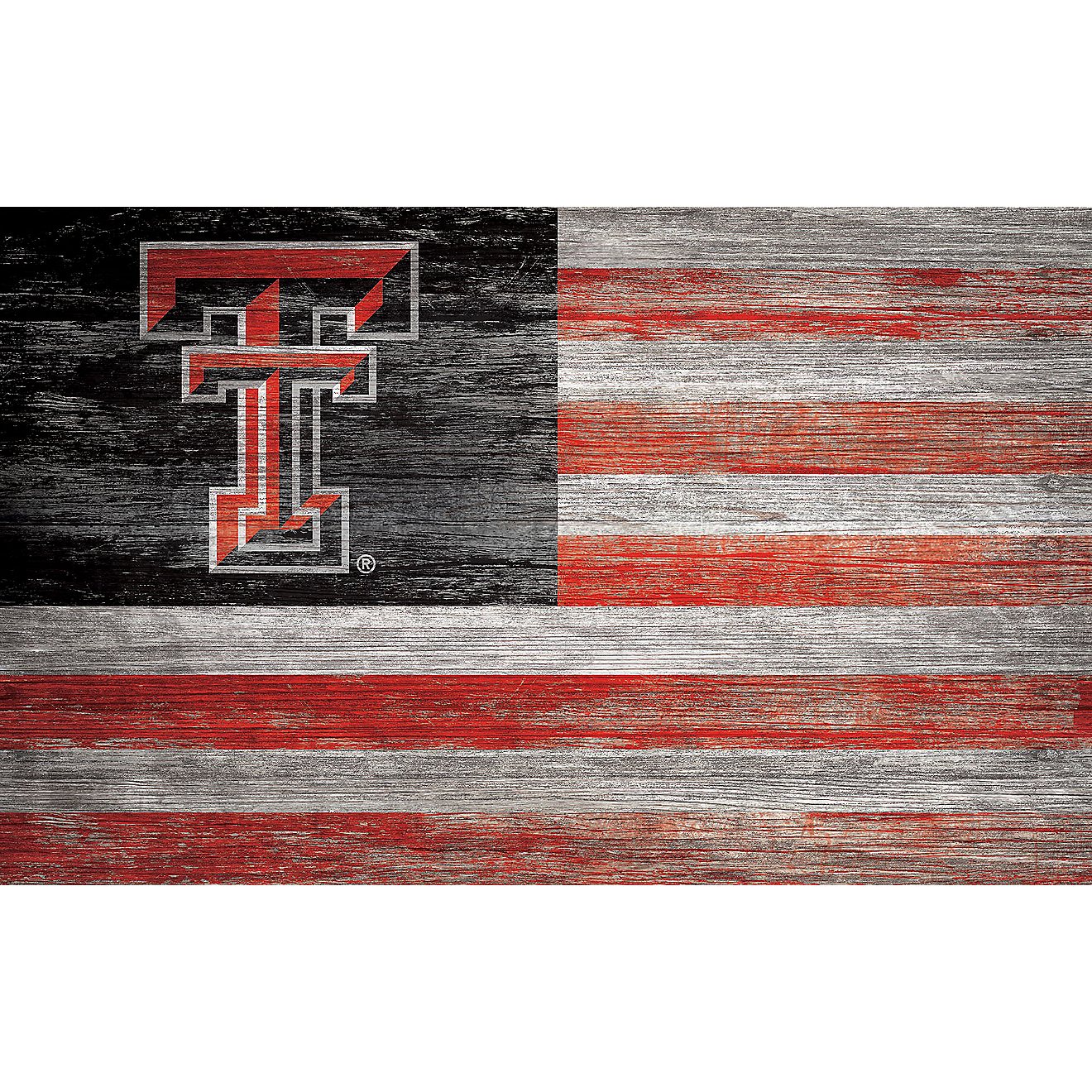 Fan Creations Texas Tech University Distressed Flag 11 in x 19 in Sign                                                           - view number 1