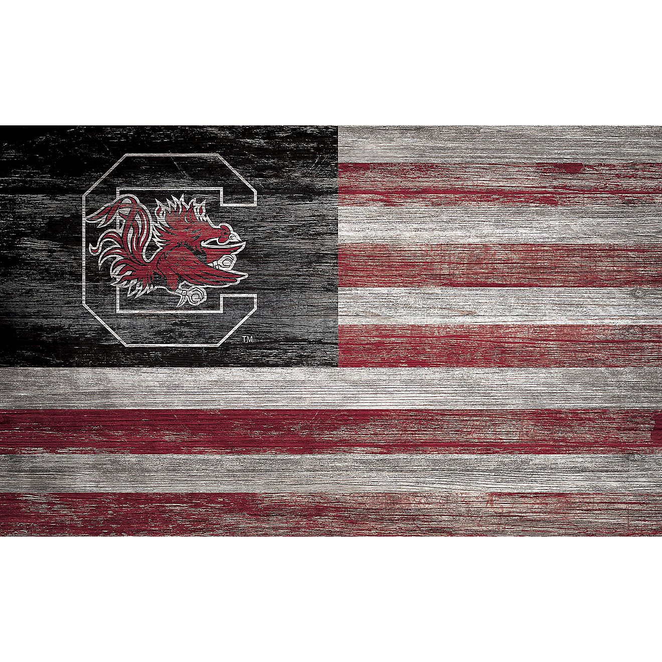 Fan Creations University of South Carolina Distressed Flag 11 in x 19 in Sign                                                    - view number 1