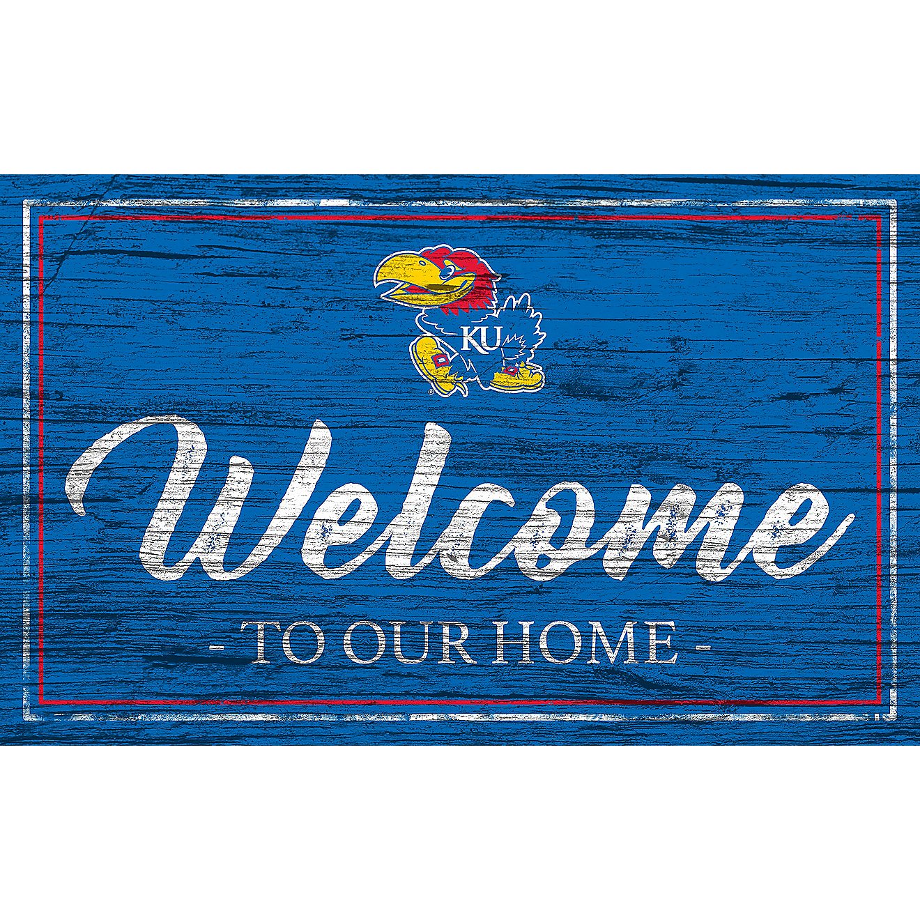 Fan Creations University of Kansas Team Color 11 in x 19 in Welcome Sign                                                         - view number 1