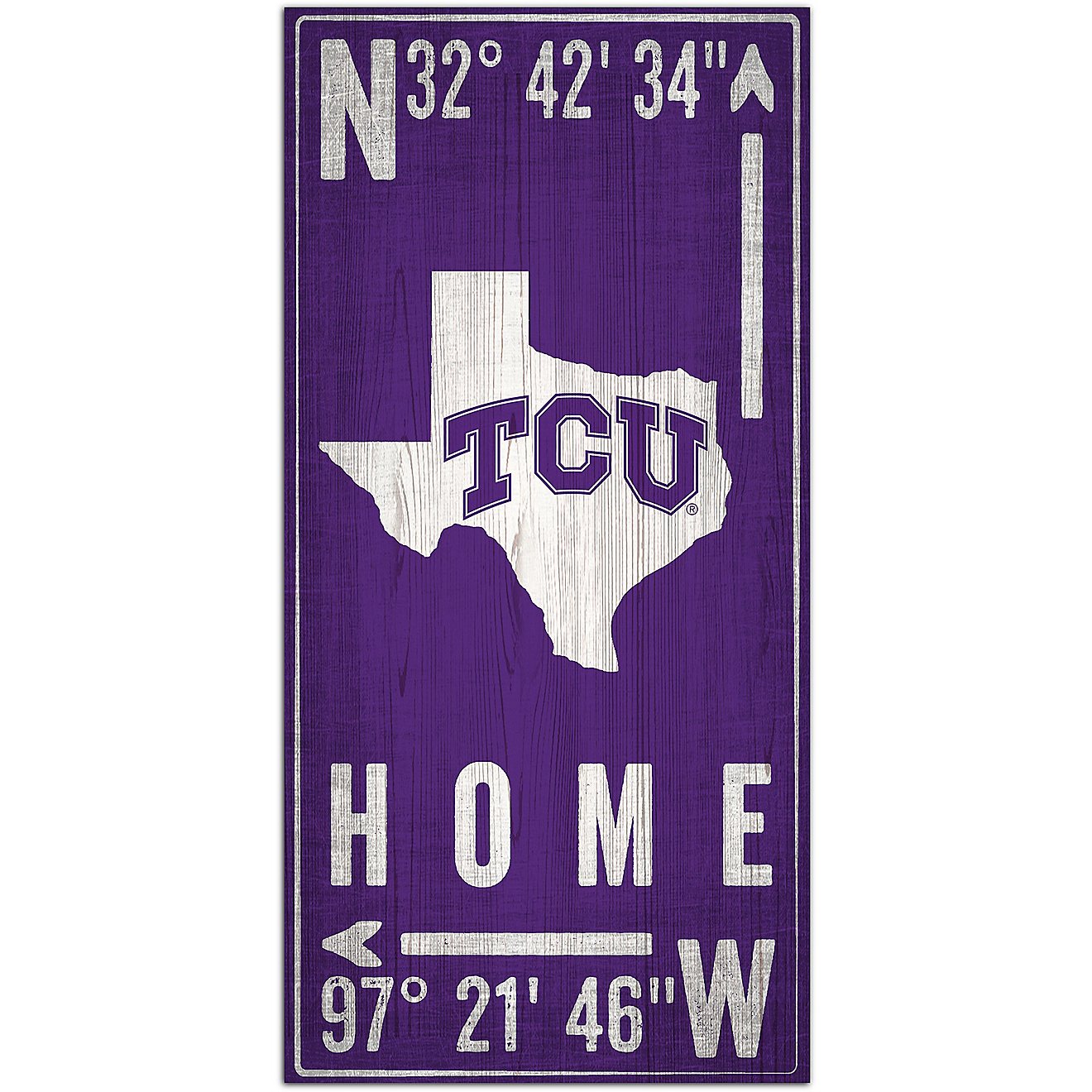 Fan Creations Texas Christian University Coordinate 6x12 Sign                                                                    - view number 1