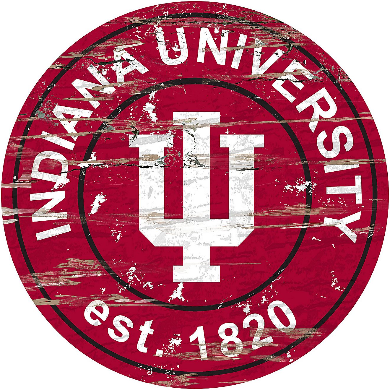 Fan Creations Indiana University Distressed Round Sign                                                                           - view number 1