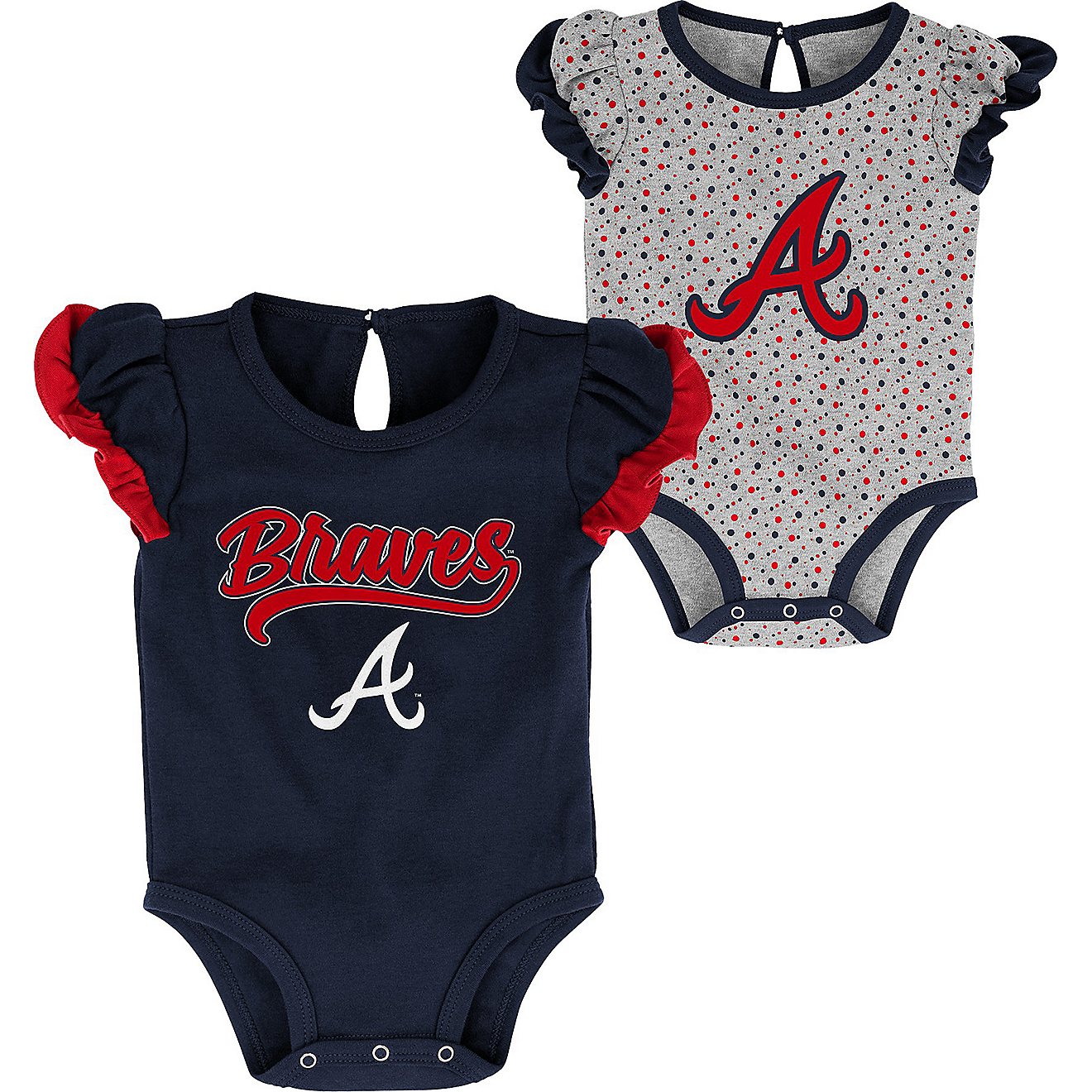 Outerstuff Infants’ Atlanta Braves Scream and Shout Creeper 2-Pack                                                             - view number 3