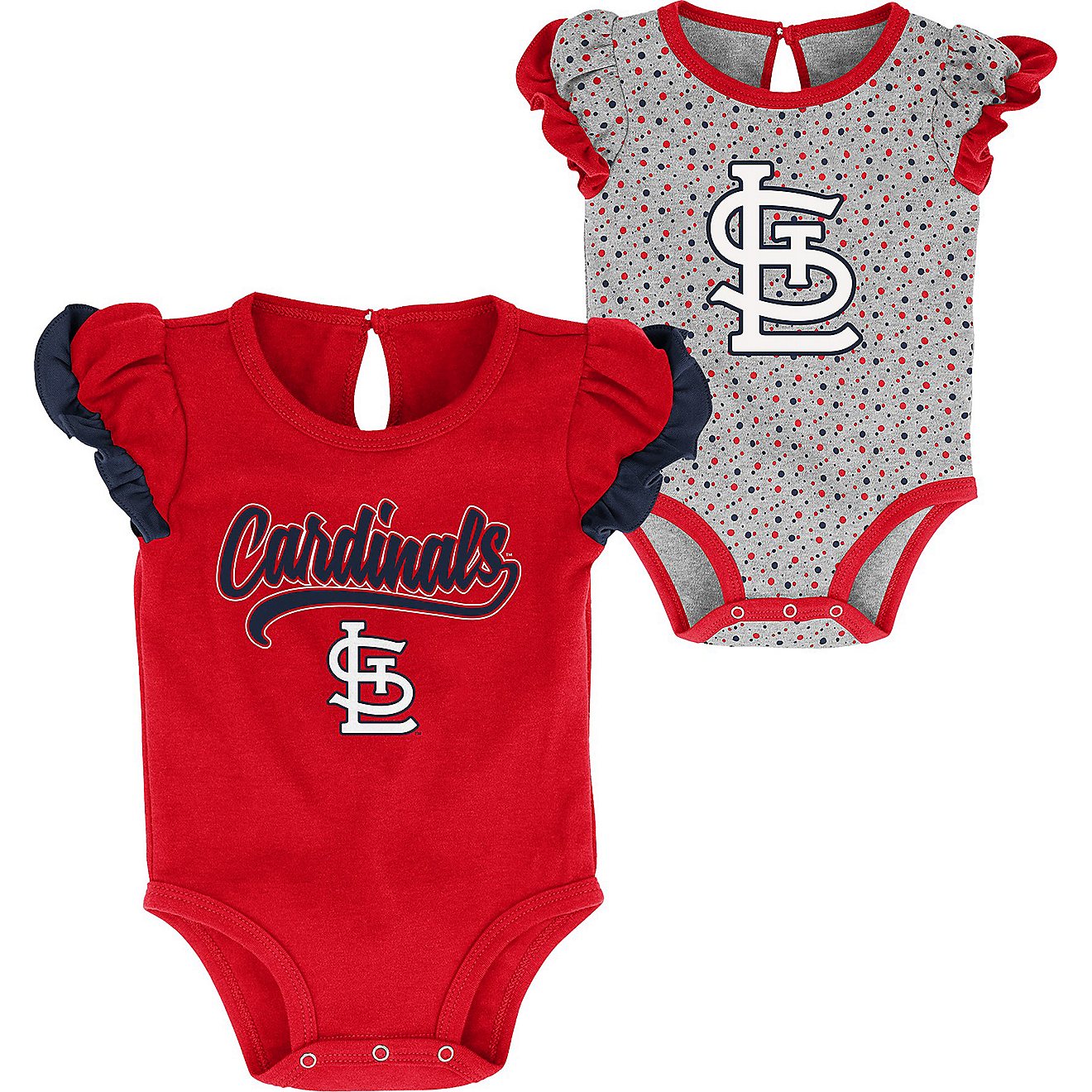 Outerstuff Infant Girls’ St. Louis Cardinals Scream & Shout Creepers 2-Pack                                                    - view number 3