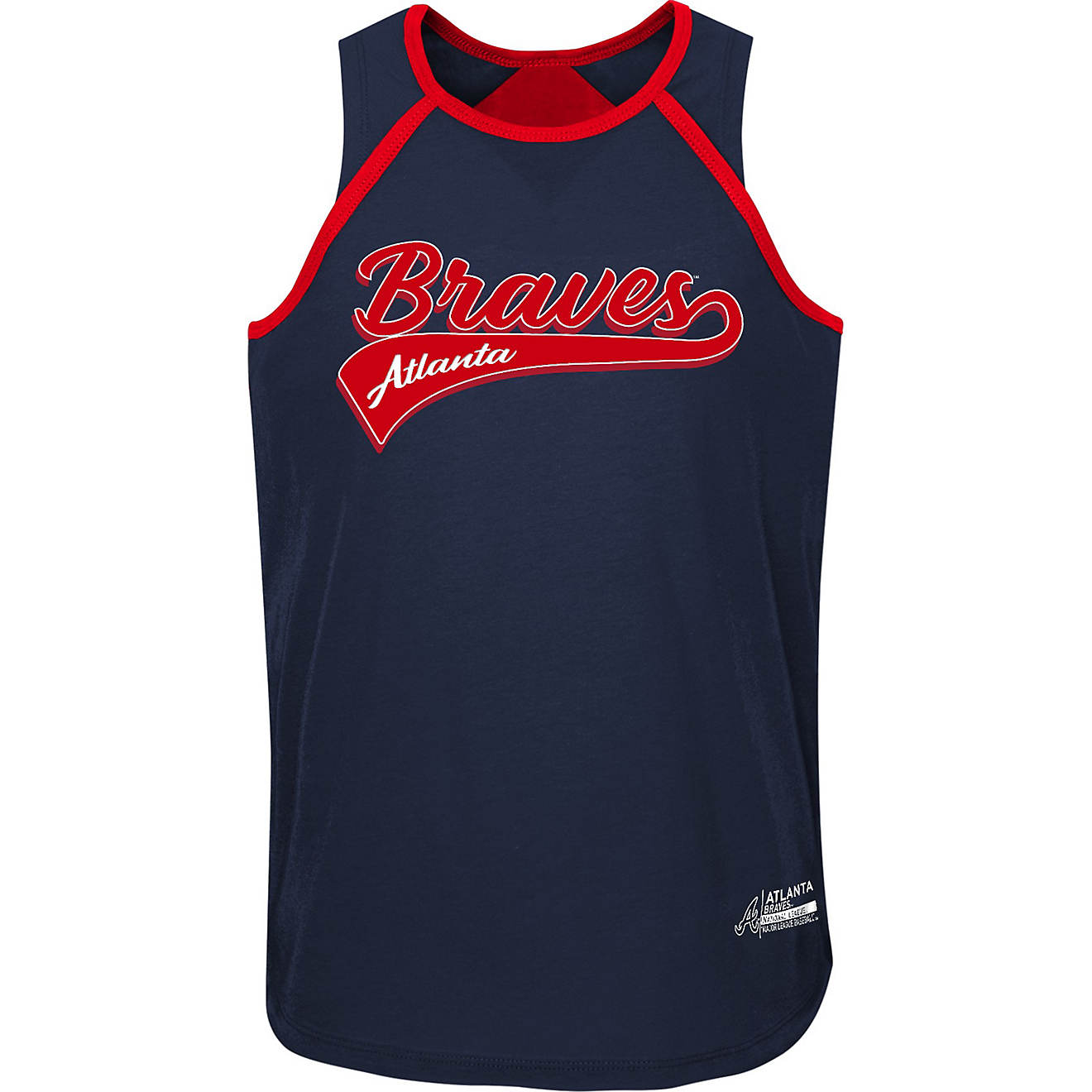 Outerstuff Girls' Atlanta Braves Double Up Ringer Graphic Tank Top                                                               - view number 1
