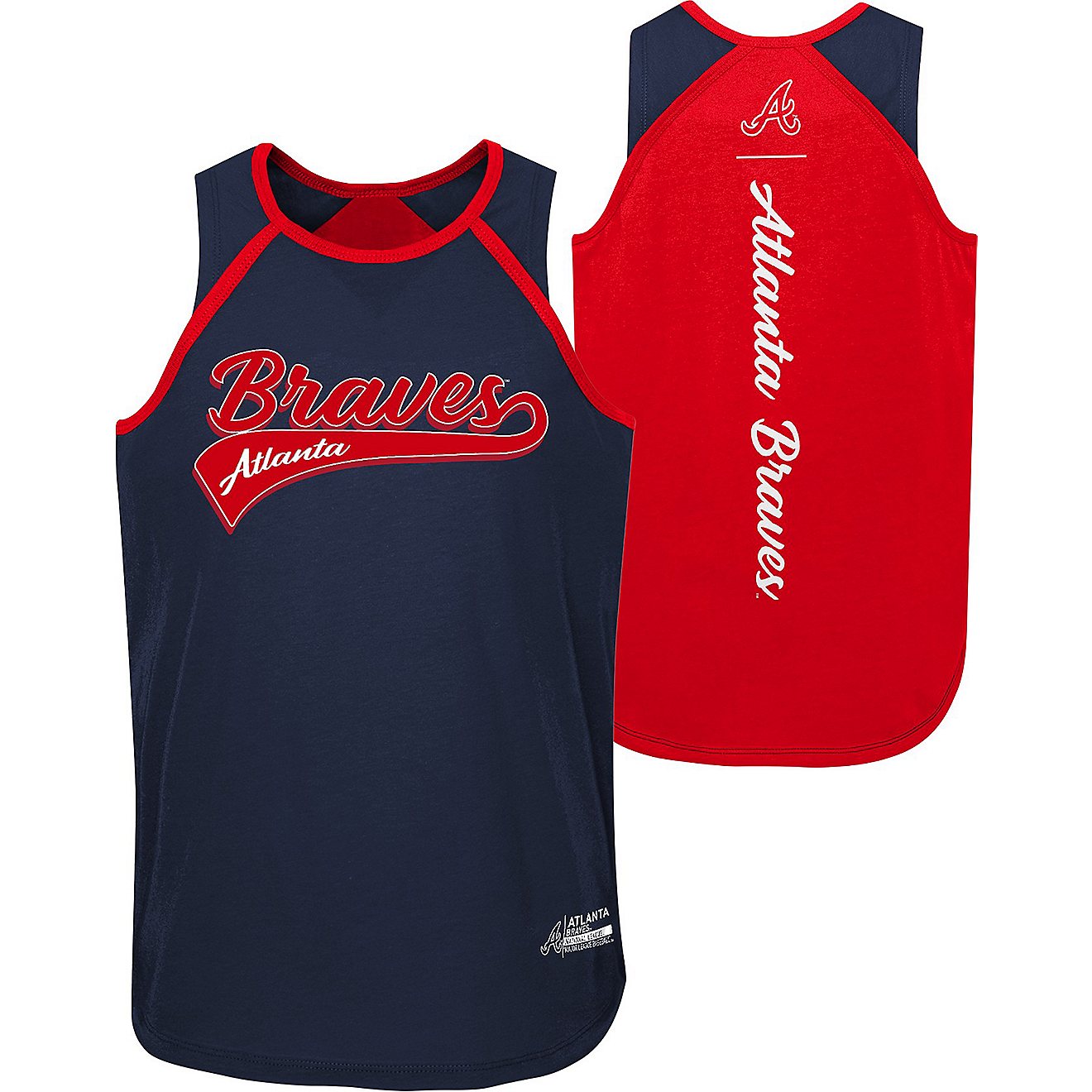 Outerstuff Girls' Atlanta Braves Double Up Ringer Graphic Tank Top                                                               - view number 3