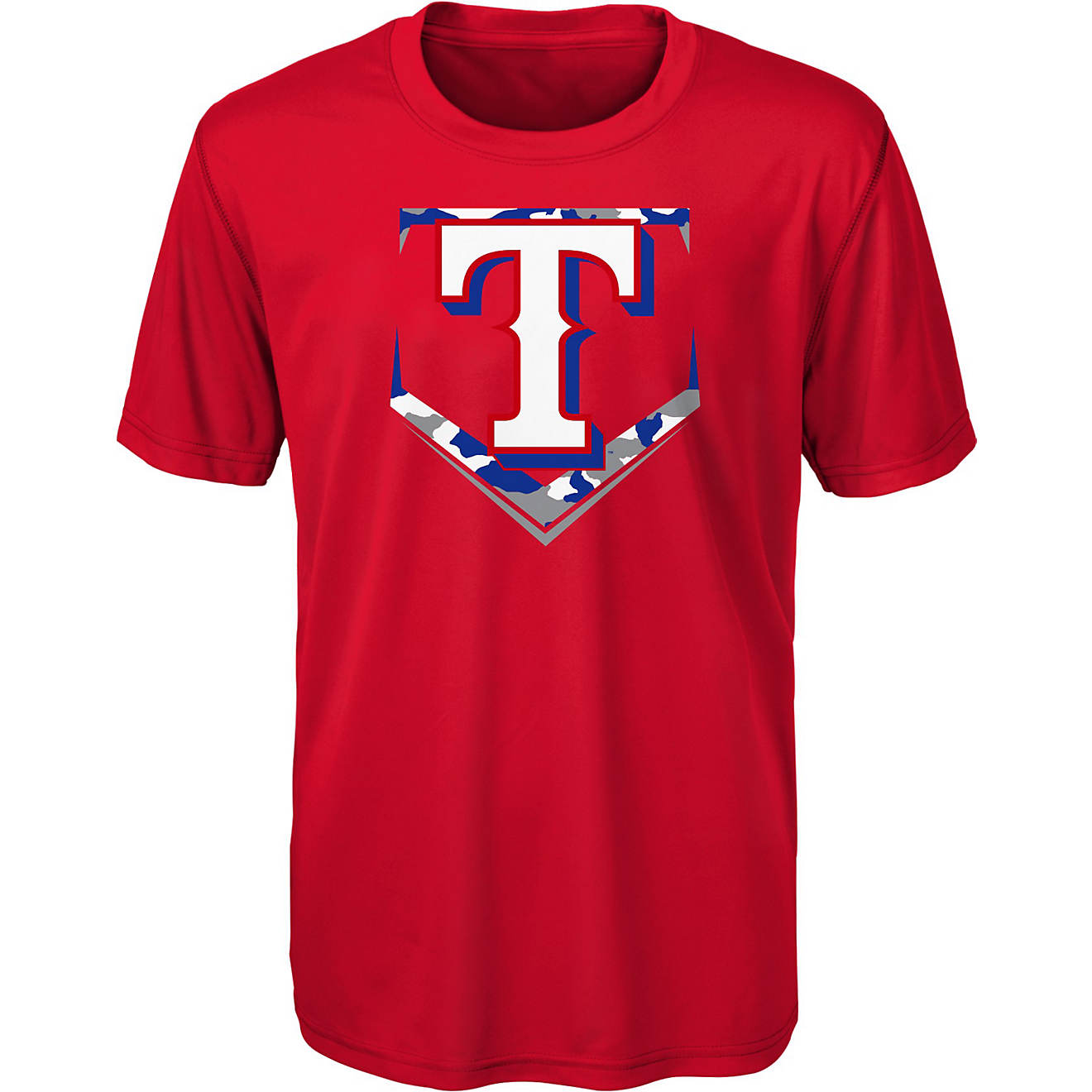 Outerstuff Youth Texas Rangers Camo Base Dritek Short Sleeve T-shirt                                                             - view number 1